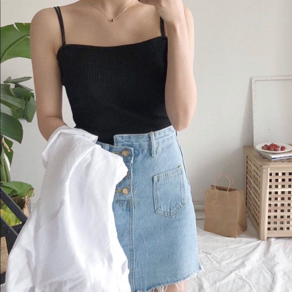 Black Camisole double strap Crop top